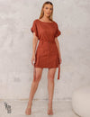Conjunto Blusa e Saia Cargo Leila Terracota