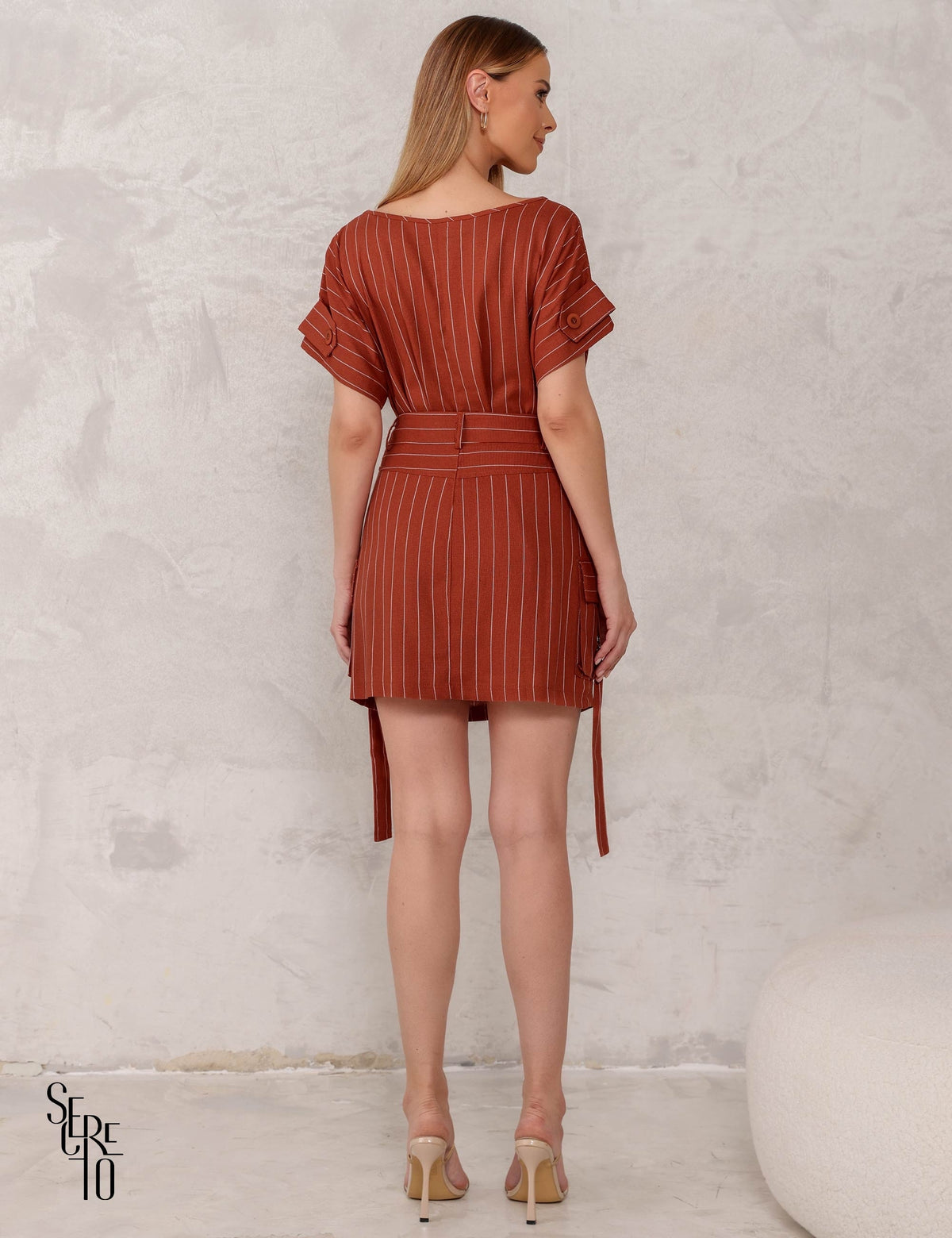 Conjunto Blusa e Saia Cargo Leila Terracota