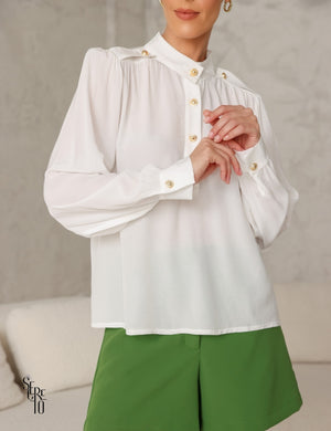 Blusa Manga Longa Celina Off White