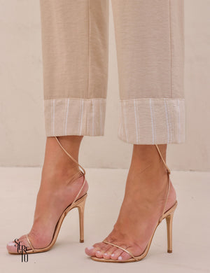 Conjunto Cropped e Calça Andromeda Areia