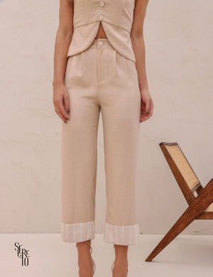 Conjunto Cropped e Calça Andromeda Areia