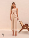 Conjunto Cropped e Calça Andromeda Areia