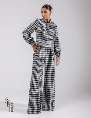 Conjunto Casaco e Calça Tweed Veronica Preto