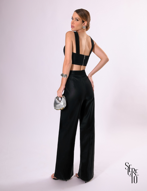 Calça Couro Velvet Briana Preto