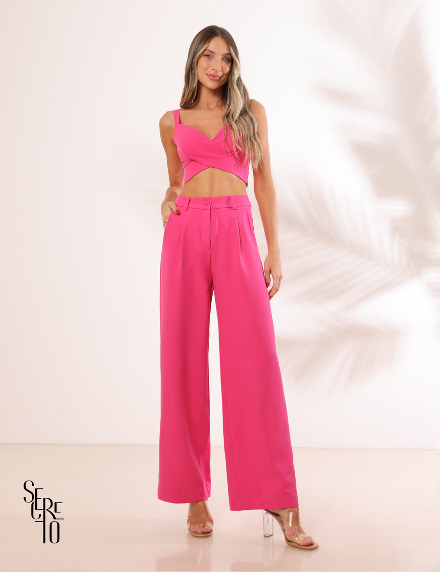 Calça Pantalona Graziella Rosa