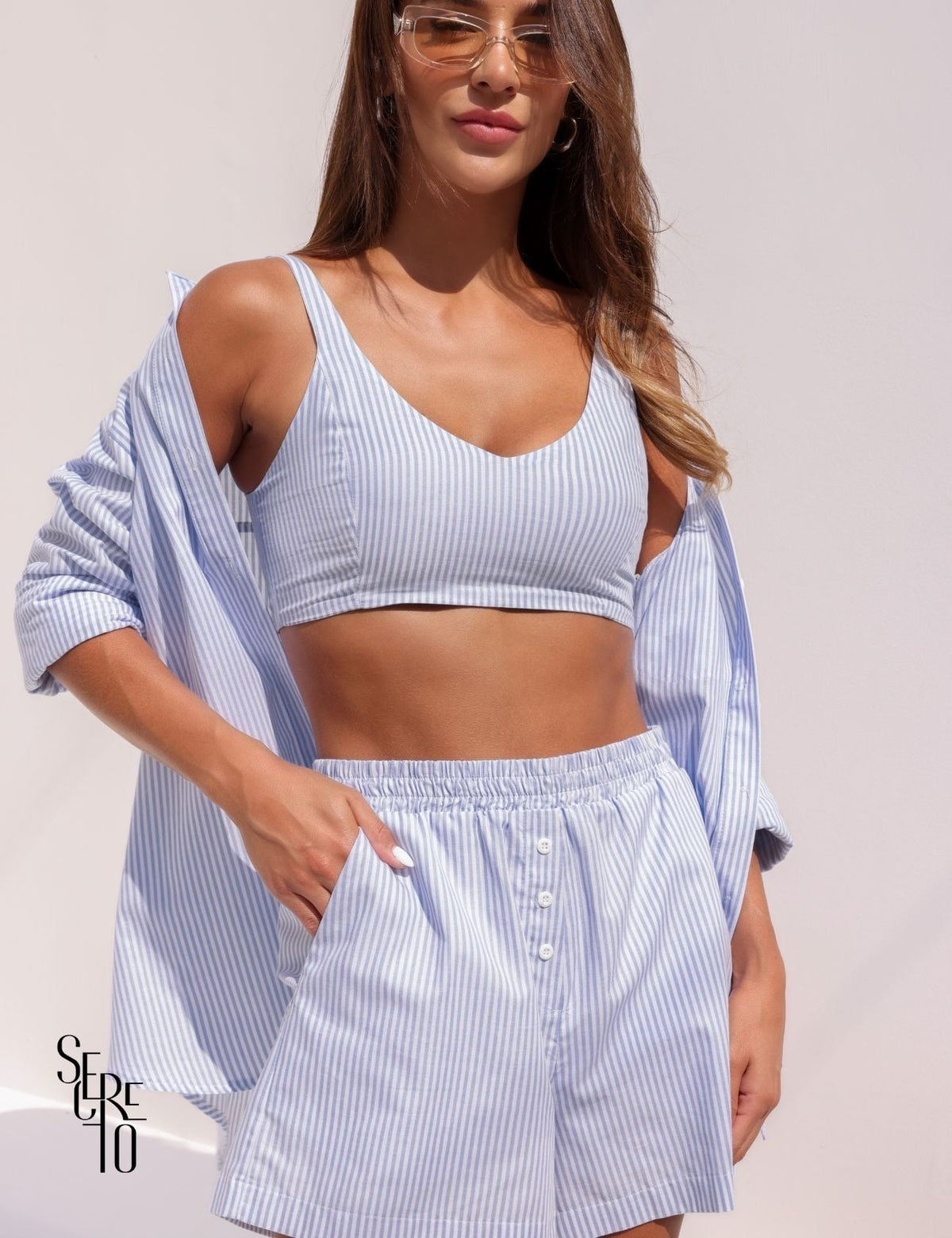 Top Listrado Barbara Azul