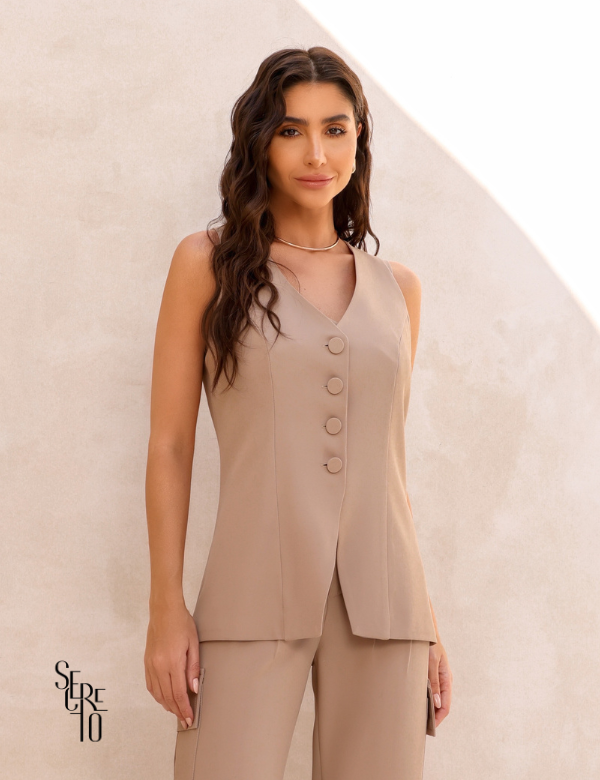 Colete alfaiataria avelã Meyer