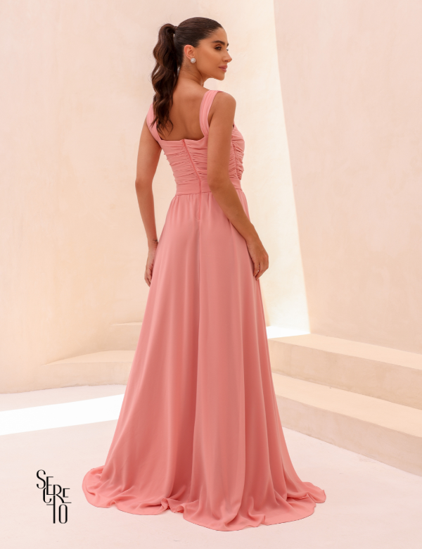 Secreto Vestido Longo Busto franzido Francine Rosê
