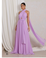 Vestido Longo com Calda Aida Lilás