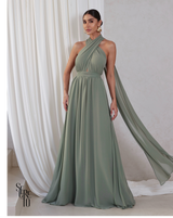 Vestido Longo com Calda Aida Pistache