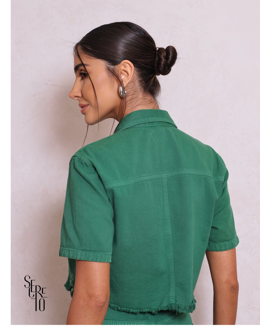 Camisa Jeans Destroyed Alice Verde