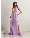 Vestido Longo Com Fivela Thais Lilás