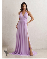 Vestido Longo Com Fivela Thais Lilás