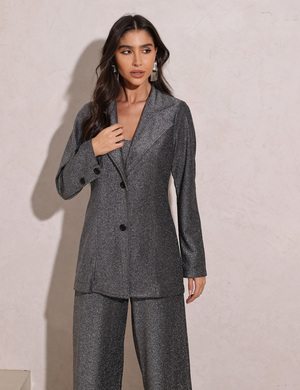 Blazer Malha Terry Cerise Preto