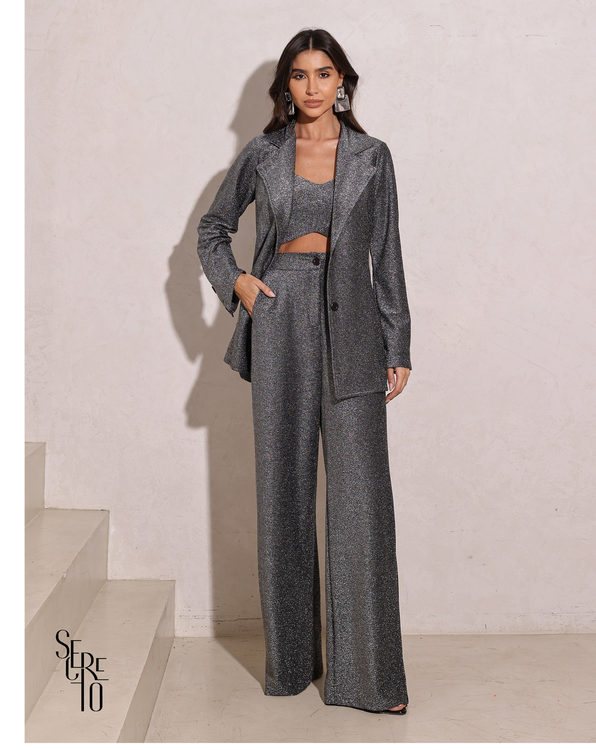 Blazer Malha Terry Cerise Preto