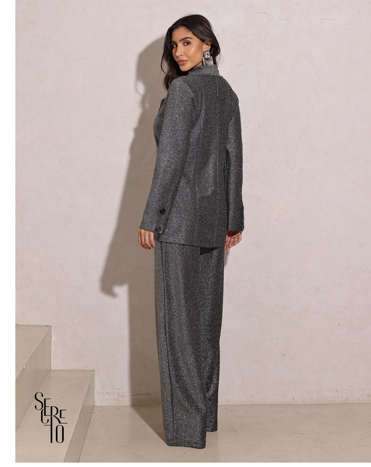 Blazer Malha Terry Cerise Preto