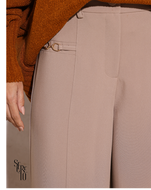 Calça Pantalona Argolas Kiria Areia