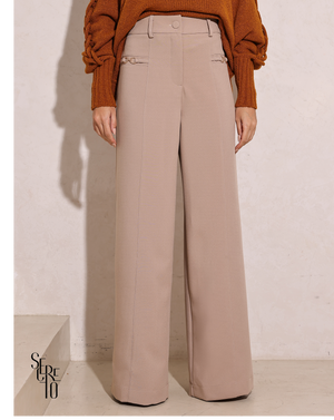 Calça Pantalona Argolas Kiria Areia