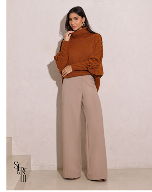 Calça Pantalona Argolas Kiria Areia