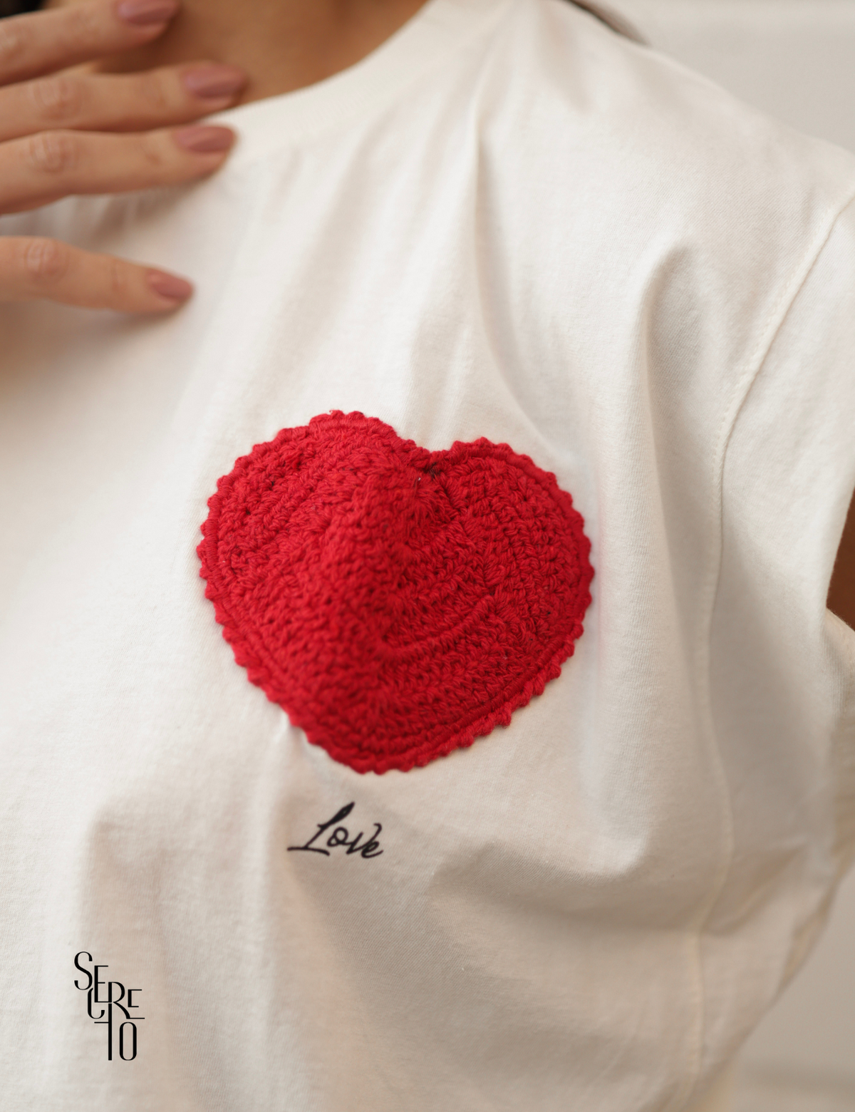 T-Shirt Detalhe Crochet Paula Off White