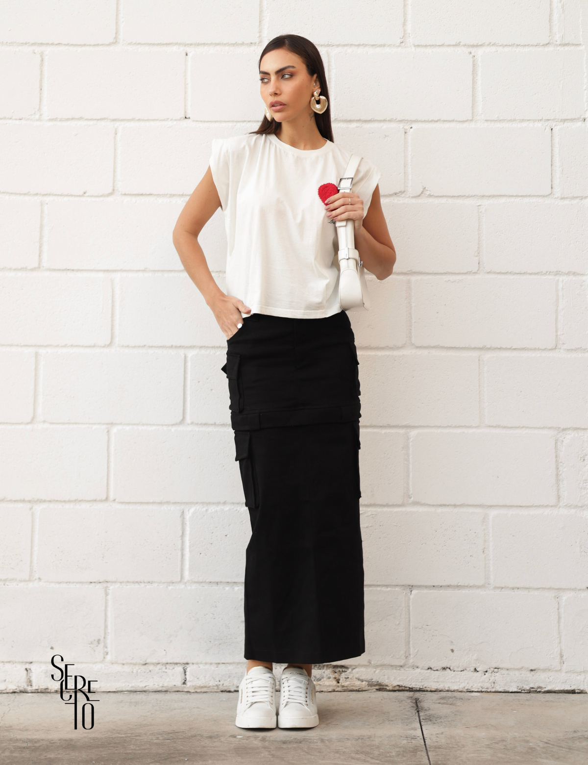 T-Shirt Detalhe Crochet Paula Off White