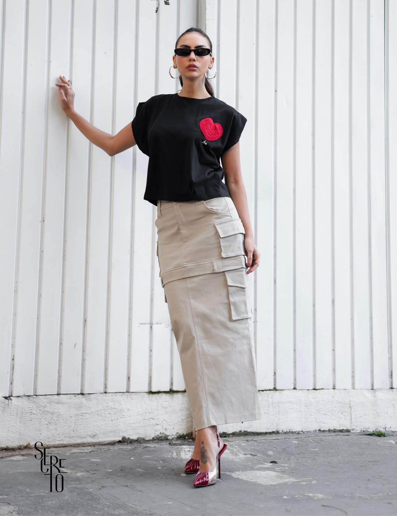 T-Shirt Detalhe Crochet Paula Preto