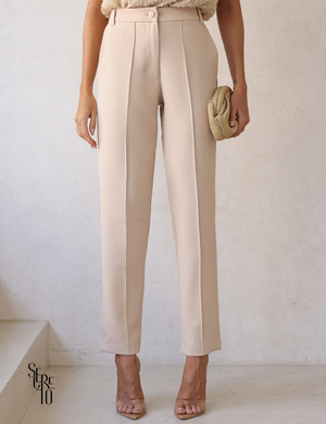Calça Alfaiataria Nervura Vicky Areia