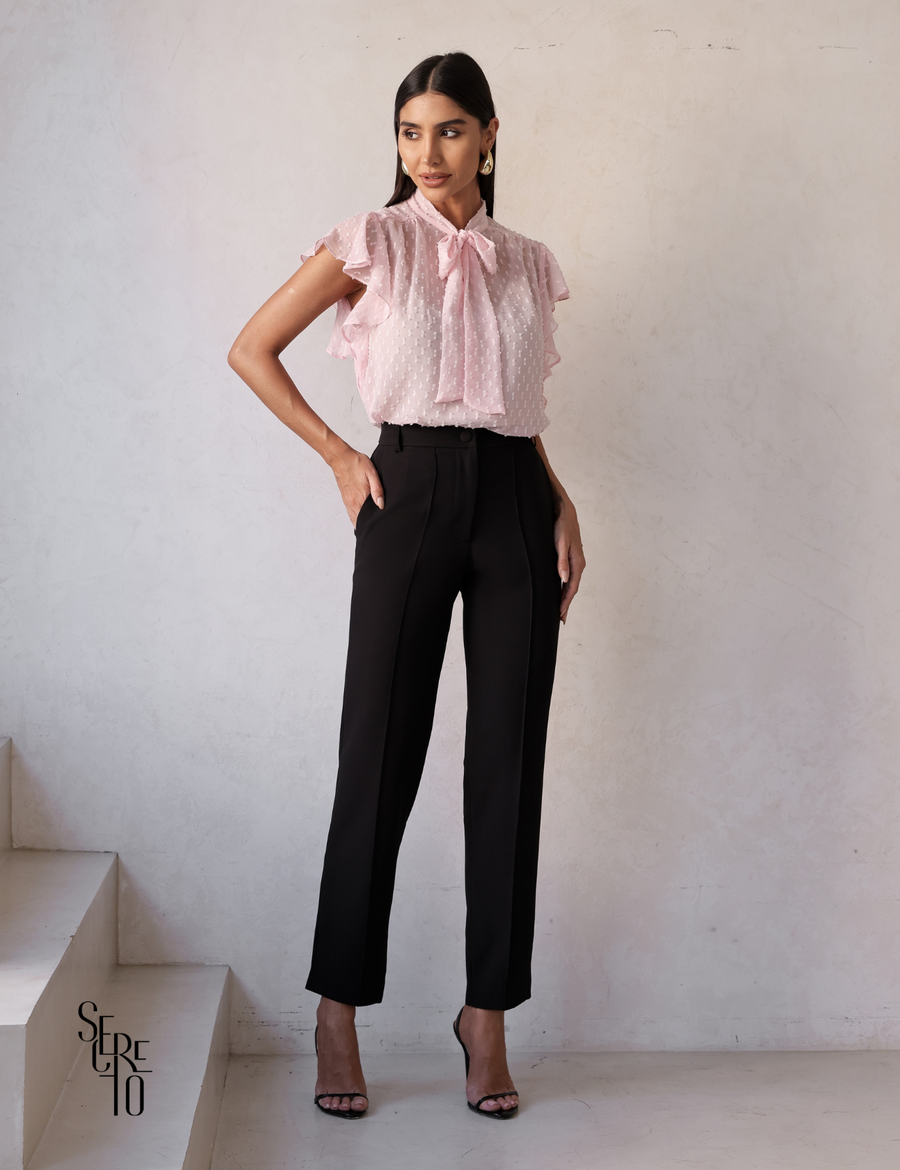 Calça Alfaiataria Nervura Vicky Preto