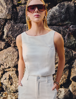 Conjunto Calça e Regata Alfaiataria Alice Off White