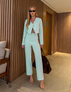 Conjunto Blazer e Calça Alfaiataria Joyce Verde Menta