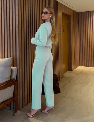 Conjunto Blazer e Calça Alfaiataria Joyce Verde Menta