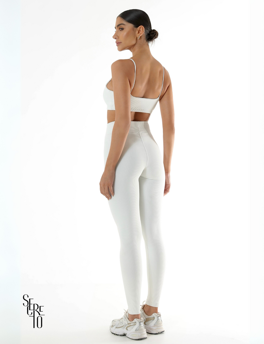Calça Legging Canelada Barbara Off White