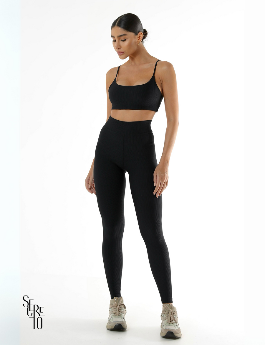 Calça Legging Canelada Barbara Preto