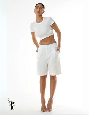 Cropped Canelado Lidia Off White
