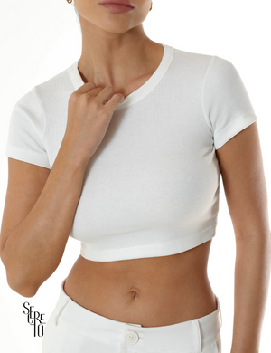 Cropped Canelado Lidia Off White