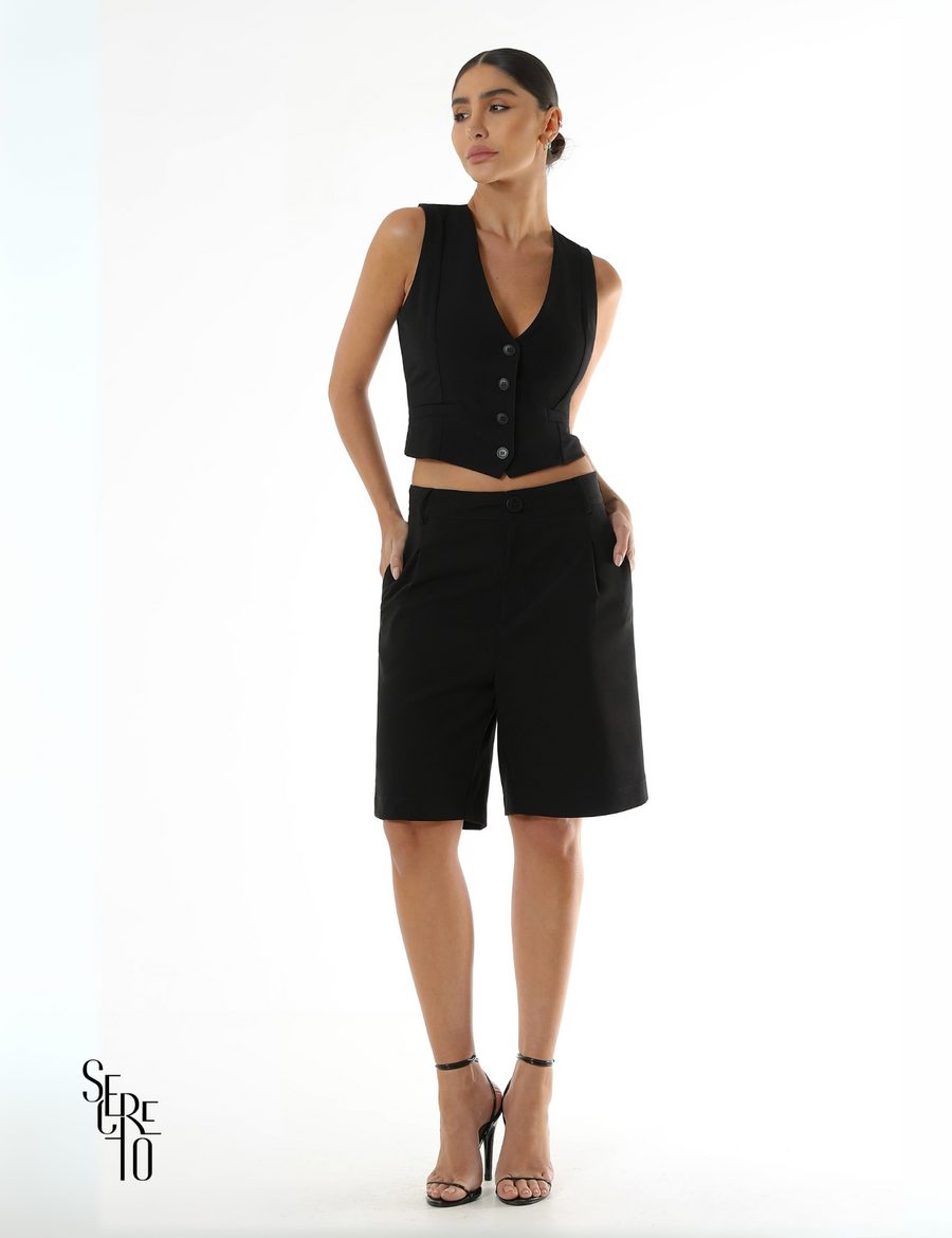 Bermuda Alfaiataria Aida Preto