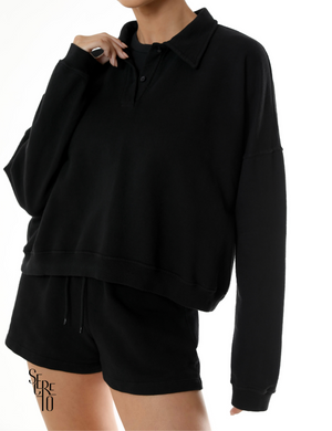 Blusa Moletom Estonado Pietra Preto