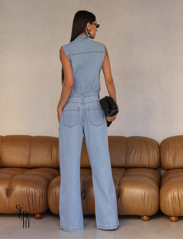 Macacão Jeans Paty Azul