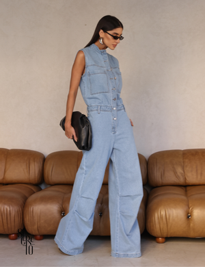 Macacão Jeans Paty Azul