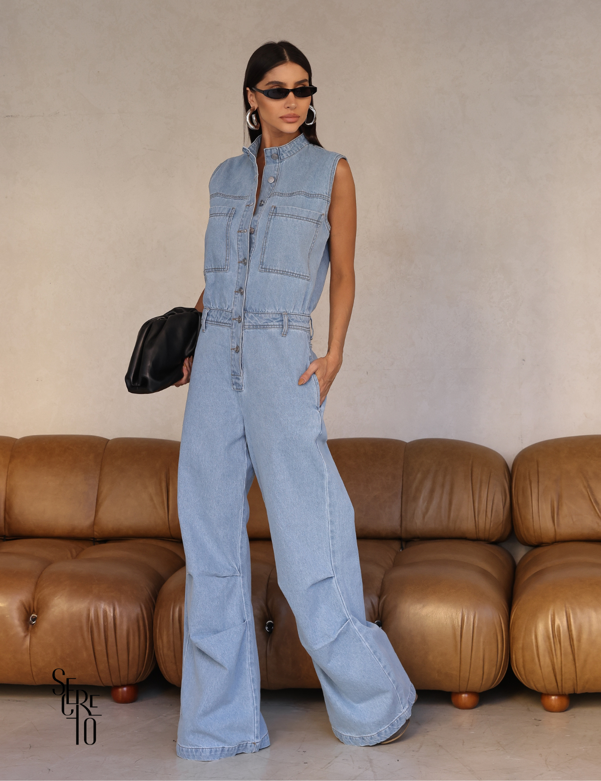 Macacão Jeans Paty Azul