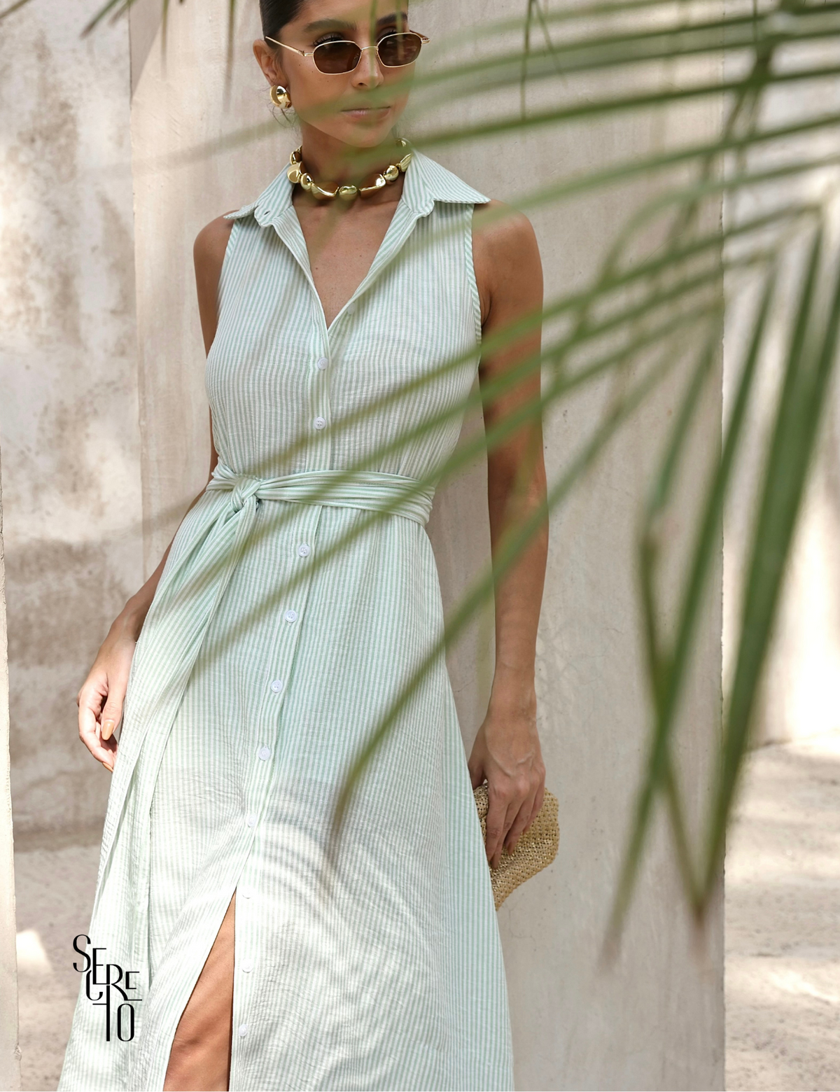 Vestido Longuete Chemise Adriana Verde Menta