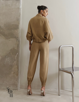 Conjunto Blusa e Calça Jogger Ingrid Doce de Leite