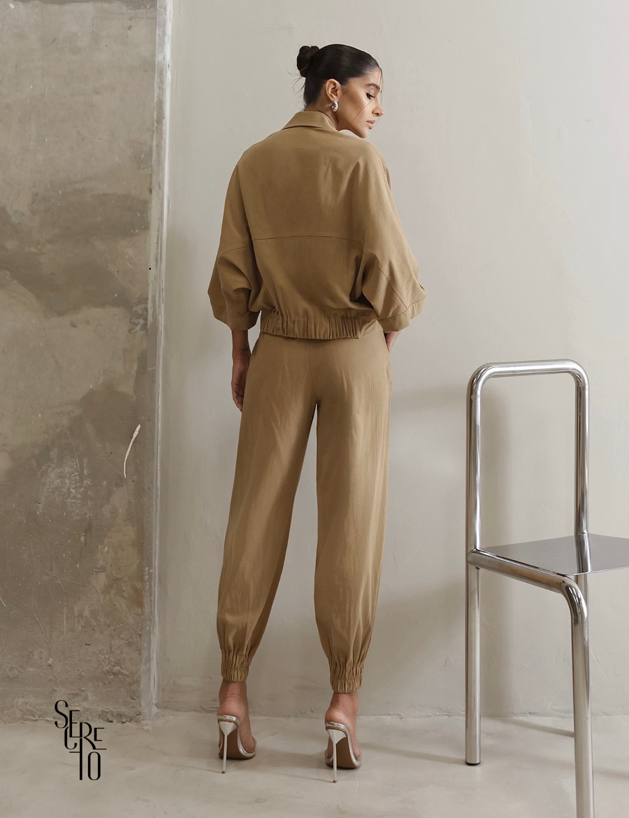 Conjunto Blusa e Calça Jogger Ingrid Doce de Leite