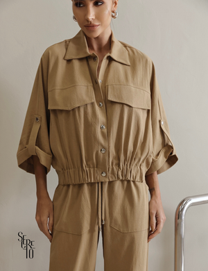 Conjunto Blusa e Calça Jogger Ingrid Doce de Leite