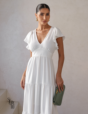 Vestido Longuete Camadas Lazza Off White