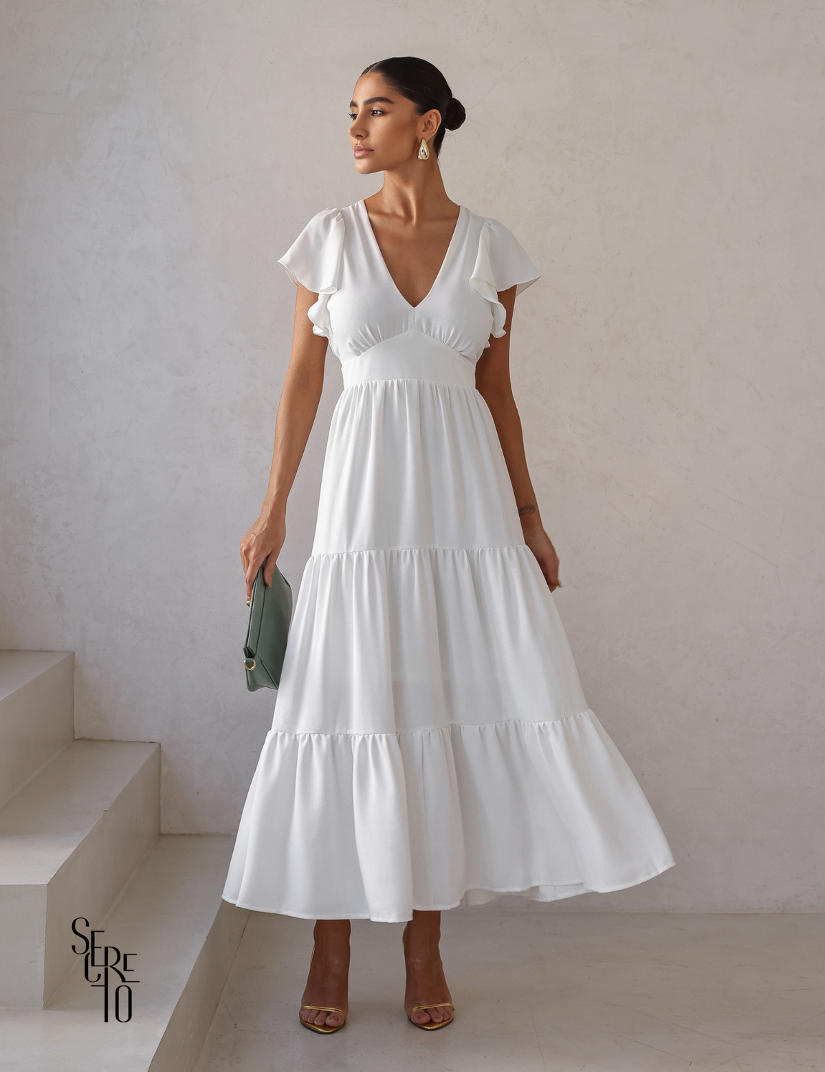 Vestido Longuete Camadas Lazza Off White