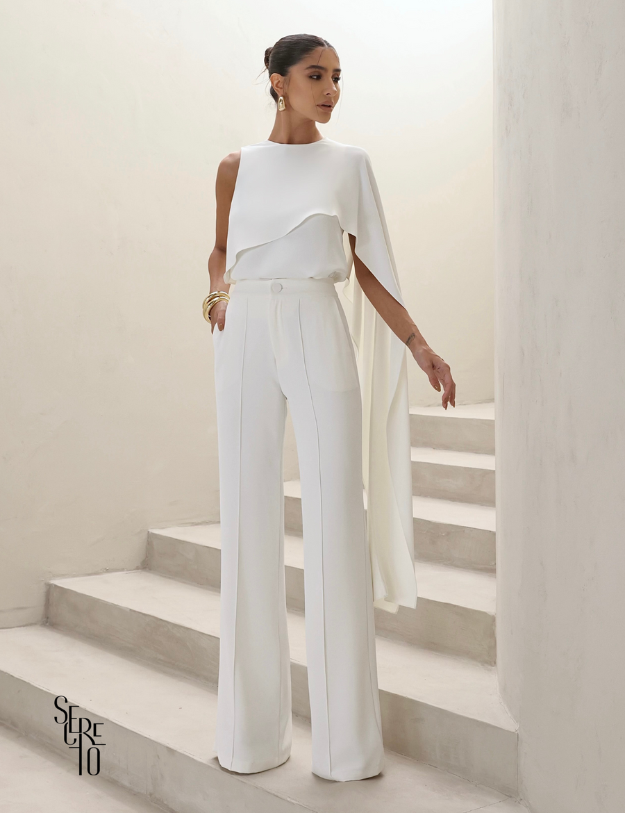 Conjunto Blusa e Calça Alfaiataria Stella Off White