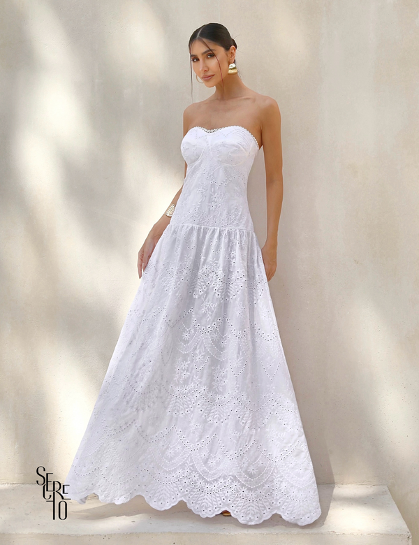 Vestdo Longo TQC Renda Daniele Off White