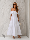 Vestido Longuete Laise Ombro a Ombro Alicia Off White