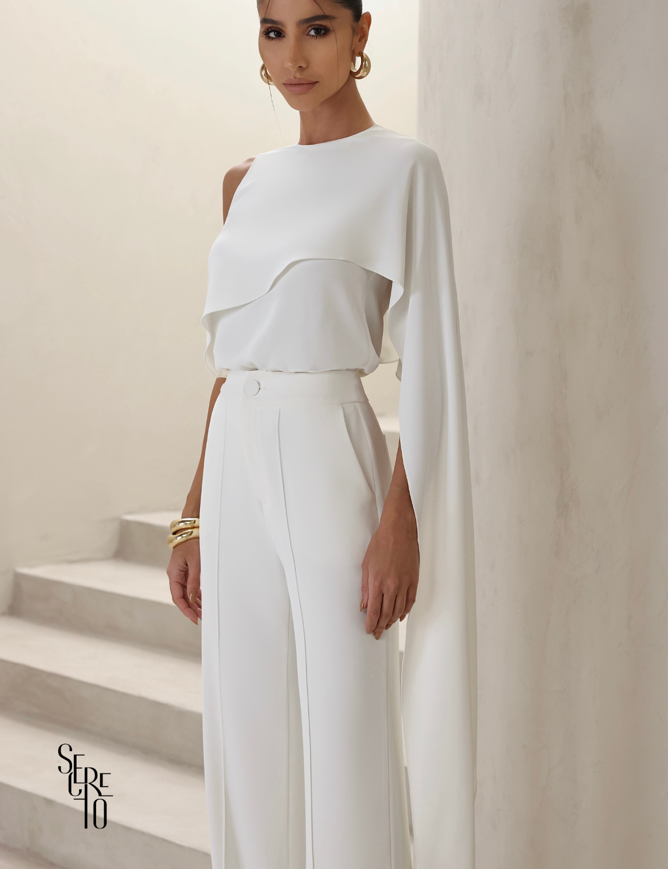 Conjunto Blusa e Calça Alfaiataria Stella Off White
